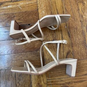 SCHUTZ Beige Strappy Block Heels